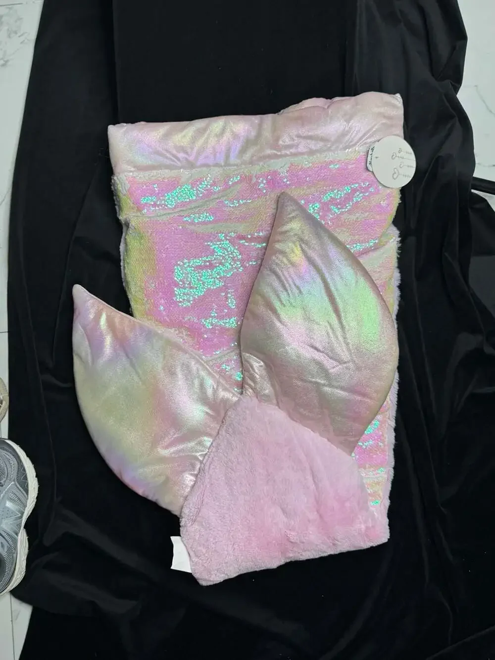 Iridescent Pastel Sequin Mermaid Tail Snuggle Blanket